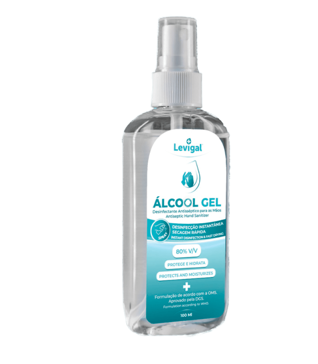 Álcool Gel mãos spray Levigal - 100 mL (CMDML100)